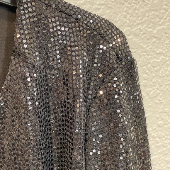 Carmen Marc Valvo Women's M Open Front Sequin Holiday Evening Jacket Blazer - Picture 4 of 12